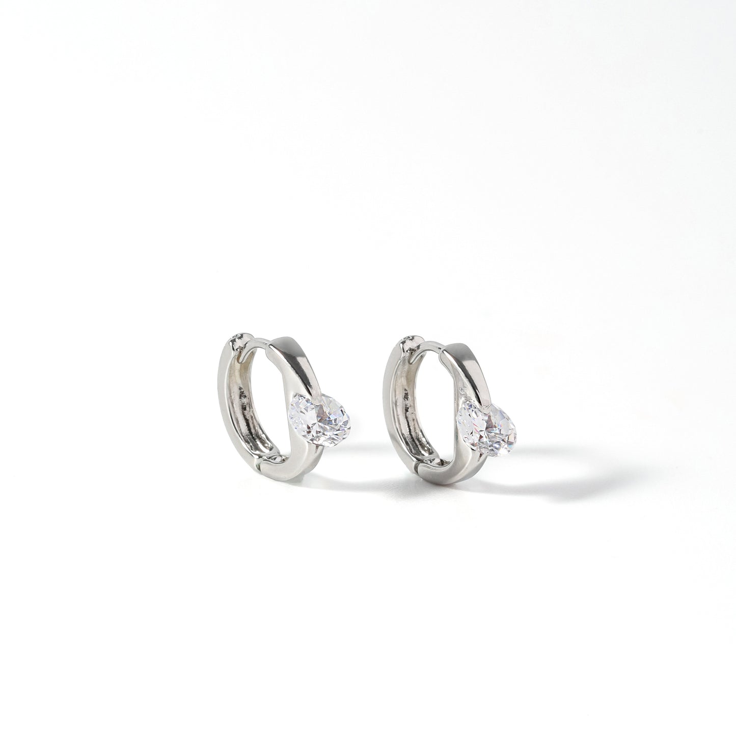 Grace Hoops in Silver