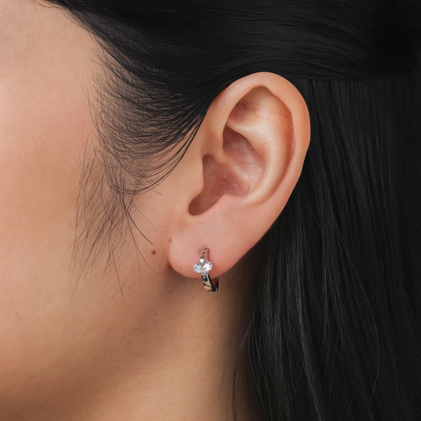 Grace Hoops in Silver